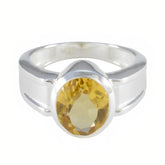Florencia Glamorous Yellow Solitaire Ring Citrine Yellow